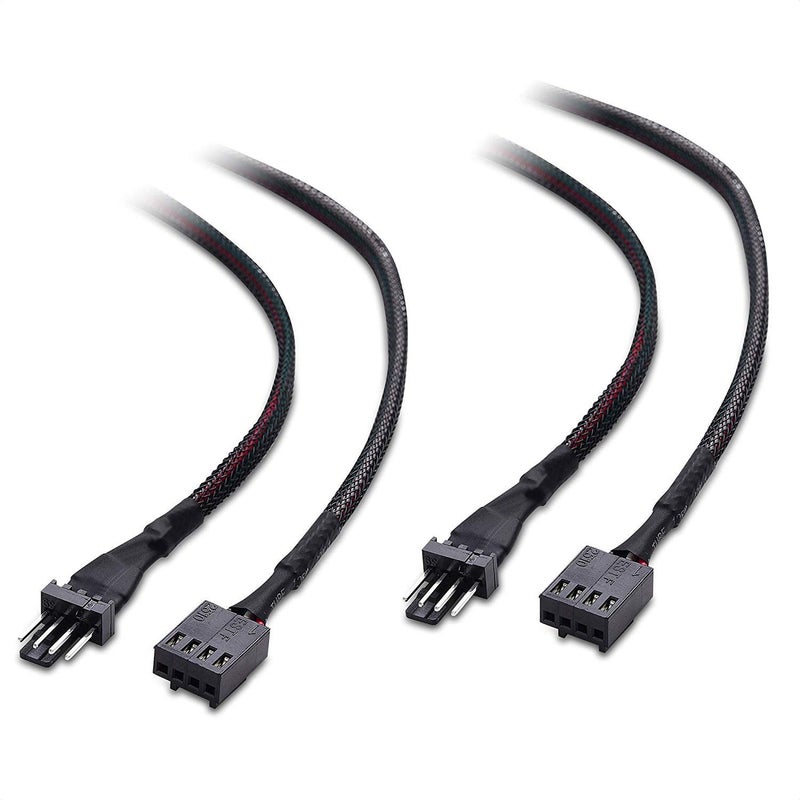 Cable Matters كابل ماترز 2-باك كابل تمديد مروحة 4 دبابيس PWM - 12 بوصة - Image 1